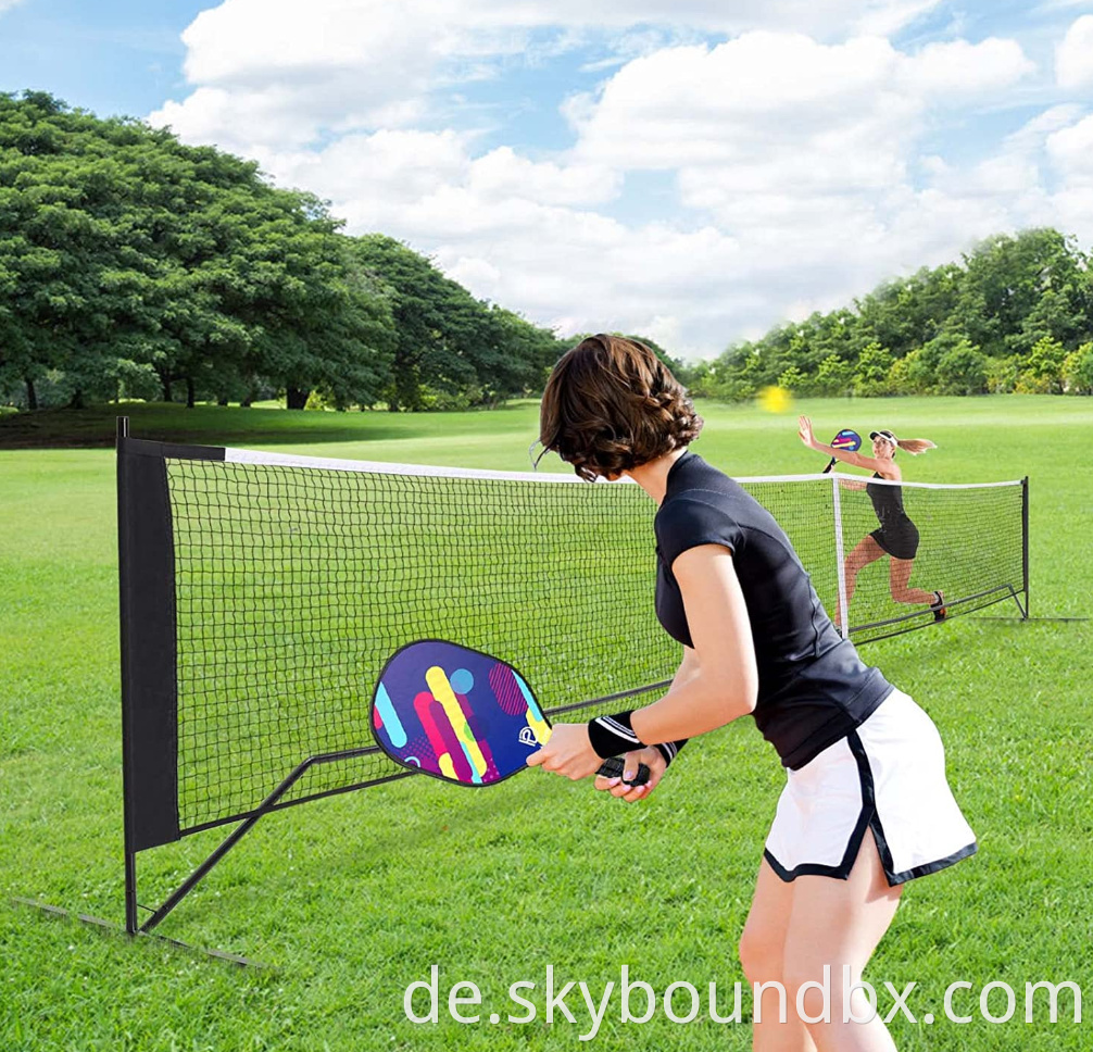 Pickleballnetze tragbarer Outdoor, 22 Fuß Pickle Ball Game Net -System mit Tragetasche für Auffahrten Hinterhöfe